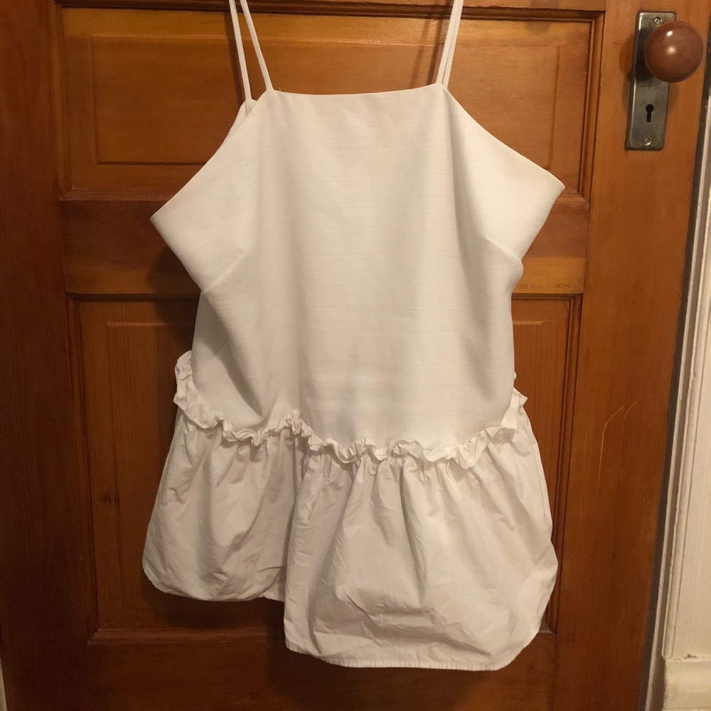 Anthropologie White Peplum Top